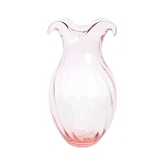 Vietri Hibiscus Vertical Fluted Vase (Pink)